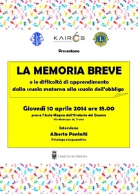 LA MEMORIA BREVE e le difficoltà di apprendimento 